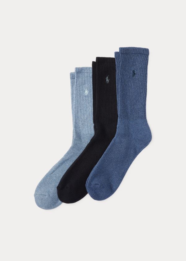 Men's Polo Ralph Lauren Crew 3-Pack Socks | 683415BOZ